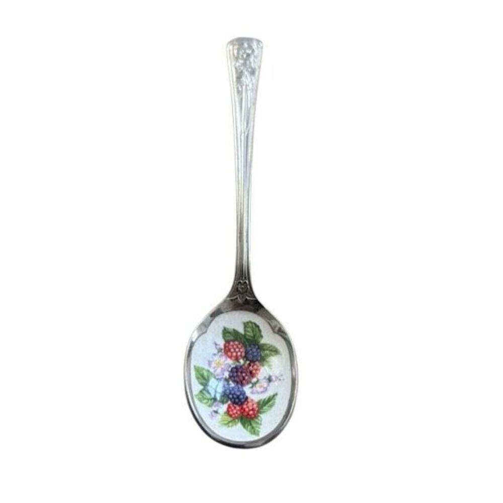 Avon Vintage Enamel Barries & Flowers Souvenir Spoon Japan